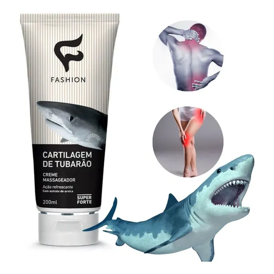 Creme Reconfortante Para Corpo Fashion Massageador Cartilagem De Tubarão Em Bisnaga De 200ml/200g