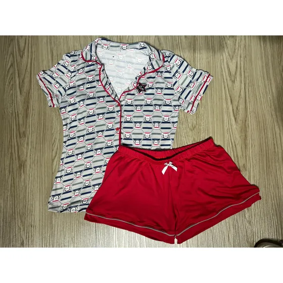 Pijama De Dama Botones Short Primavera