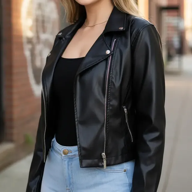 Jaqueta Feminina Couro Casaco Blusa Moda Outono Inverno