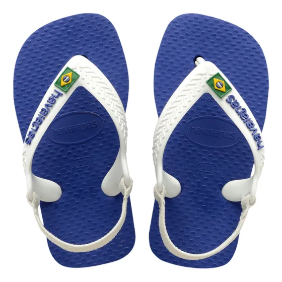 Chinelo Bebê Havaianas Baby Brasil Logo Bandeirinha Elástico