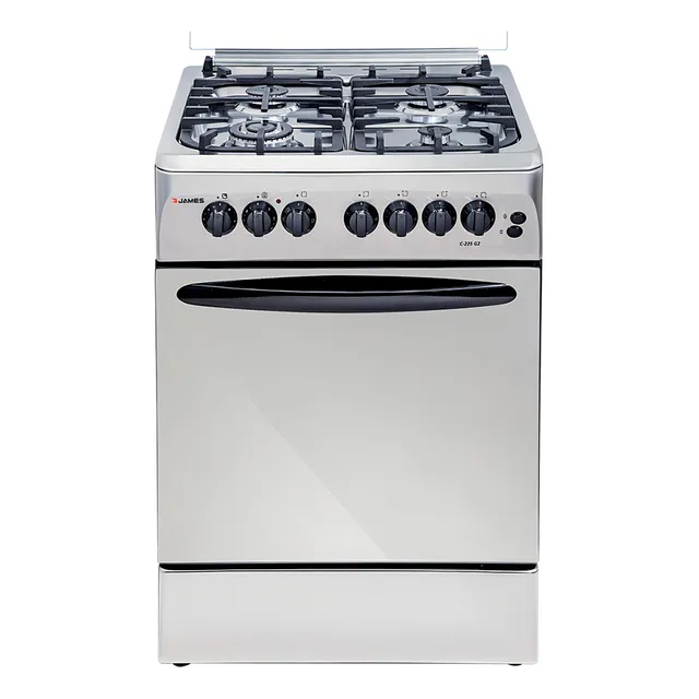 Cocina A Gas James C 325 G2 Inox Timer Parrillas De Hierro Color Gris