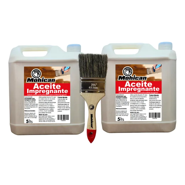 Promo  2x Aceite Impregnante 5 Lts + Brocha Mohican 2 1/2''