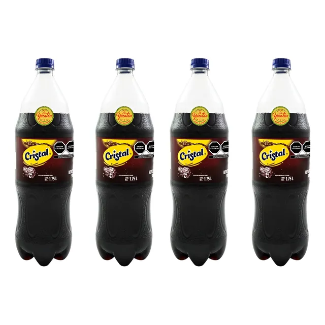 4 Refrescos Cristal 2.5 Litros Sabor Sidra Negra De Yucatán