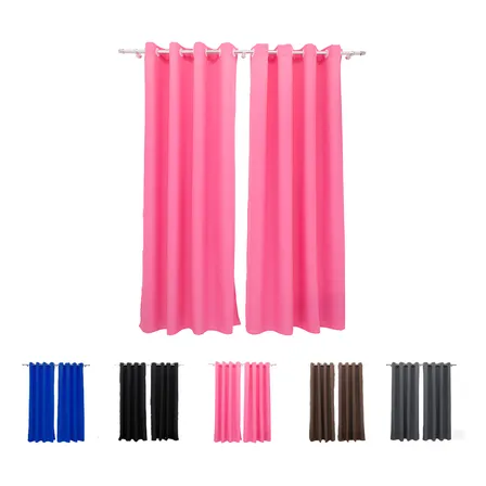 Cortina Oxford Ilhós Para Sala E Quarto 3,00m X 1,70m Pink Cozzilar