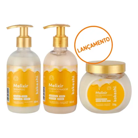 Kit Shampoo + Condicionador + Máscara Melixir Kokeshi