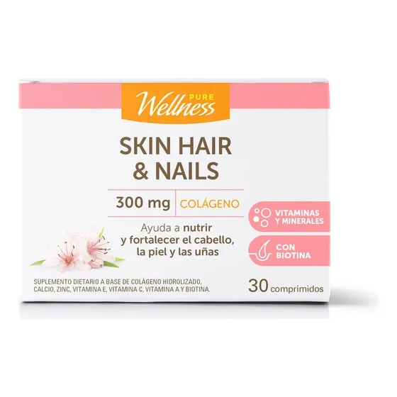 Colágeno Hidrolizado Pure Wellness 300mg Skin Hair & Nails