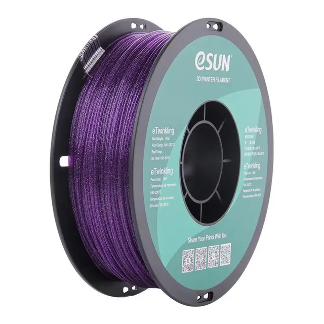 Filamento Impresora 3d Esun Pla Glitter Purpura 1kg