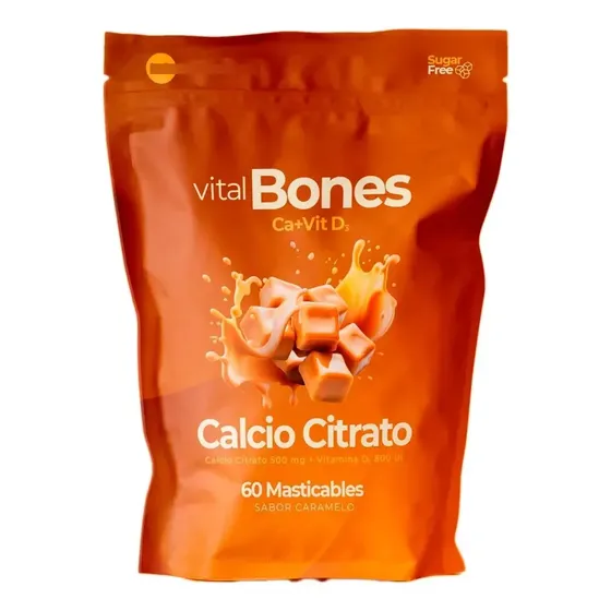Vital Bones Ccitrato + Vitamina D3 Sabor Caramelo Sugar Free Caramelo