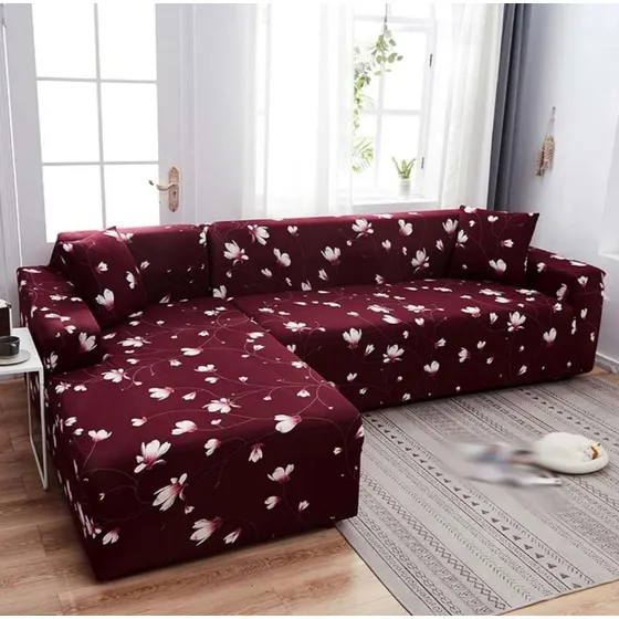 Funda Sillón L Seccional 2 Piezas Spandex Sofa Modular 3+3