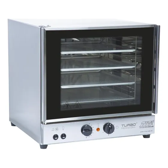 Forno Turbo Industrial Com 4 Bandejas 3040w Em Inox Fetp-4 220v