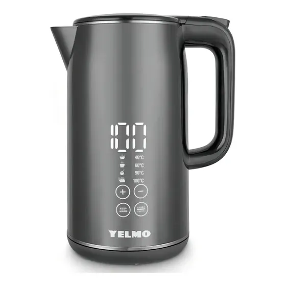 Pava Eléctrica Yelmo Pe-3912 1.7lt 2200w Pantalla Digital Color Negro