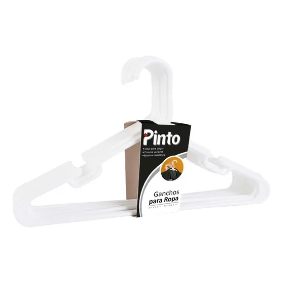 Gancho Para Ropa 10 Unidades Pinto Color Blanco