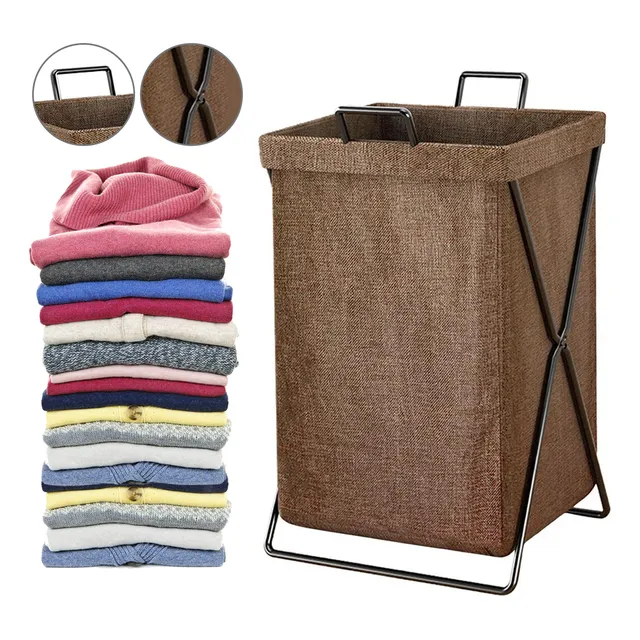Cestos De Ropa Estilo Japonés Sucia Extra Grande Organizadores De Baño Canasto Vanance® Plegable Lavanderia Color Marrón Oscuro