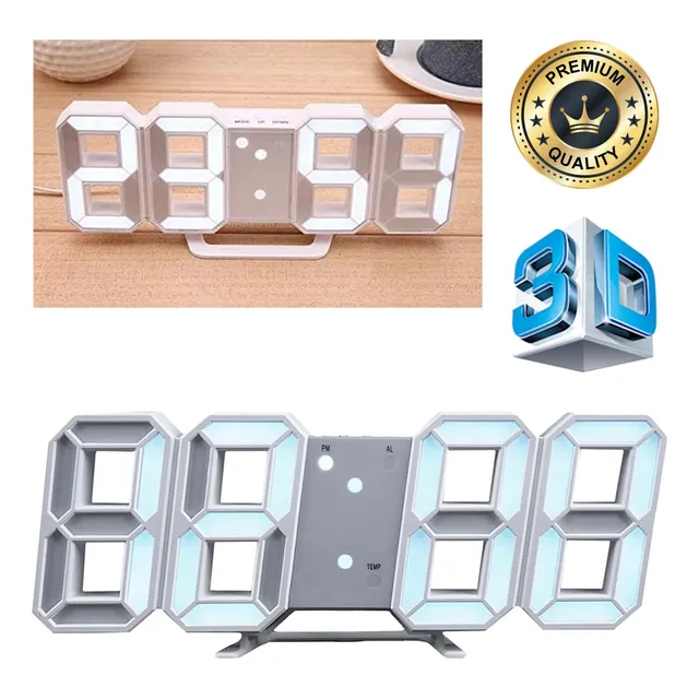 Reloj Para Pared O Mesa De Led 3d Temperatura Fecha Hora