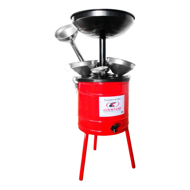 Pingadeira Óleo Conelub 20 Litros 6 Funis E Coador De Óleo Pingadeira Óleo Conelub 20 Litros 6 Funis E Coador De Óleo