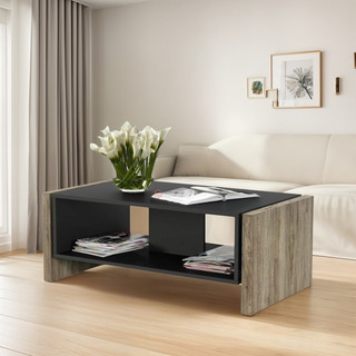 Mesa Auxiliar Kindra Centro Negro/madera Mesa Auxiliar Kindra Centro Negro/madera
