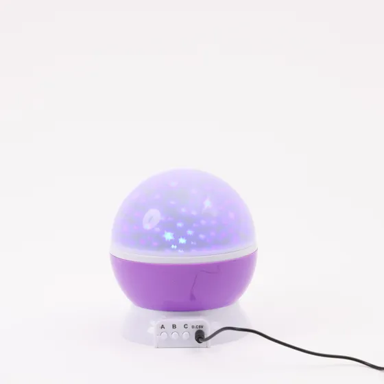 Lampara Veladora Giratoria Proyector Led Estrellas Usb Viol