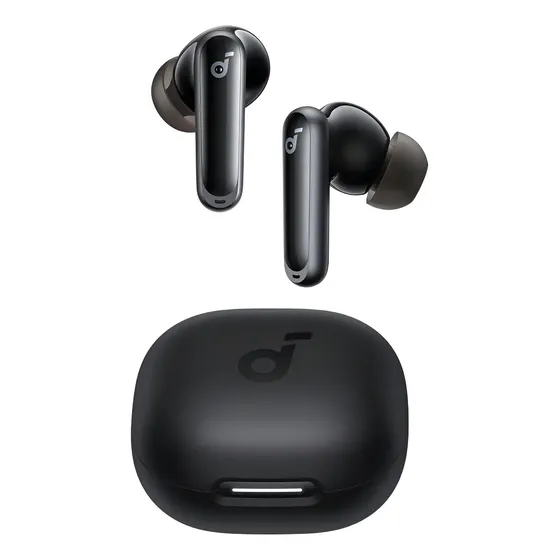 Audífonos soundcore P40i Inalámbricos, 60 Horas de Reproducción, Cancelación de Ruido Adaptativa -42dB, Bajos Profundos, Estuche 2-en-1 (Cargador y Soporte de Teléfono), IP54 waterproof