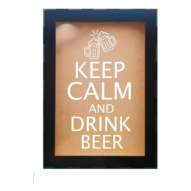 Caja Guardacorchos Corte Laser  Keep Calm And Drink Beer 