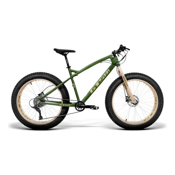 Bicicleta Fat Bike Aro 26 GTS Freio Hidráulico 9v Tamanho Do Quadro 20 Cor Verde Escuro GTSM1 I-vtec FAT Trail