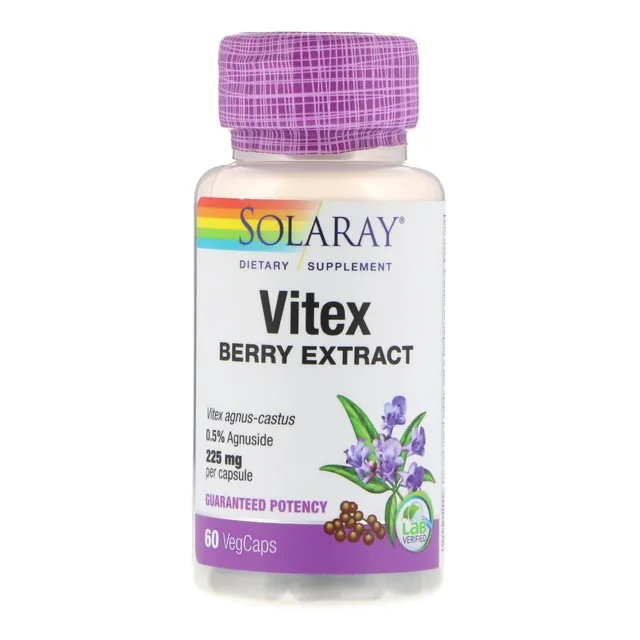 Extracto De Fruto De Vitex Solaray 60caps Veg Se Sabor Neutro