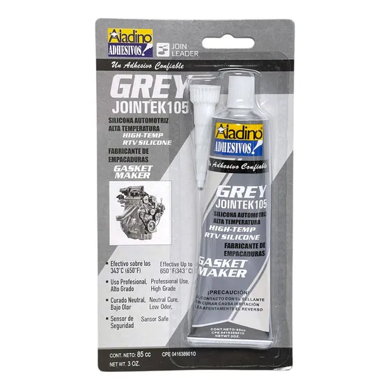 Silicon Gris Alta Temperatura Automotriz 85ml Aladino