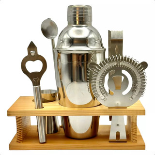 Set Coctelera Y Utensilios De Bartender Con Base Set Coctelera Y Utensilios De Bartender Con Base