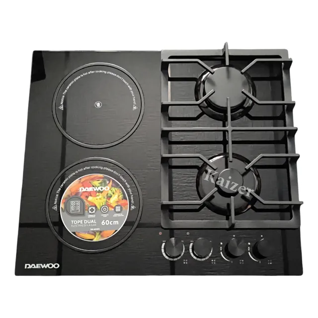 Tope De Cocina Eléctrico Vitrocerámica 60cm 4 Hornallas