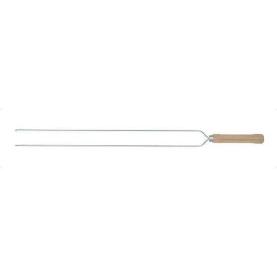 Brocheta doble de acero al carbono cromado de 65 cm