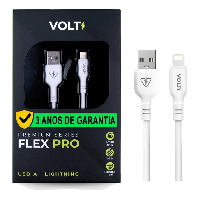 Cabo Volt Flex Entrada Usb Para Lightning Garantia 3 Anos