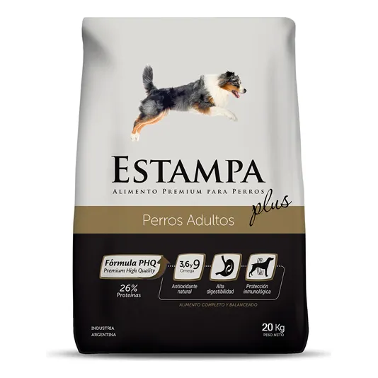 Estampa Plus Perro Adulto 20kg + Golosinas