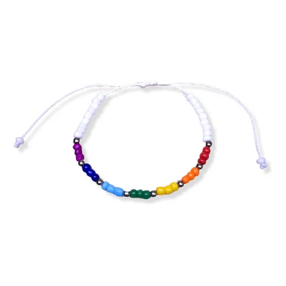 Pulsera Tobillera Mostacillas Colores 7 Chakras Acero