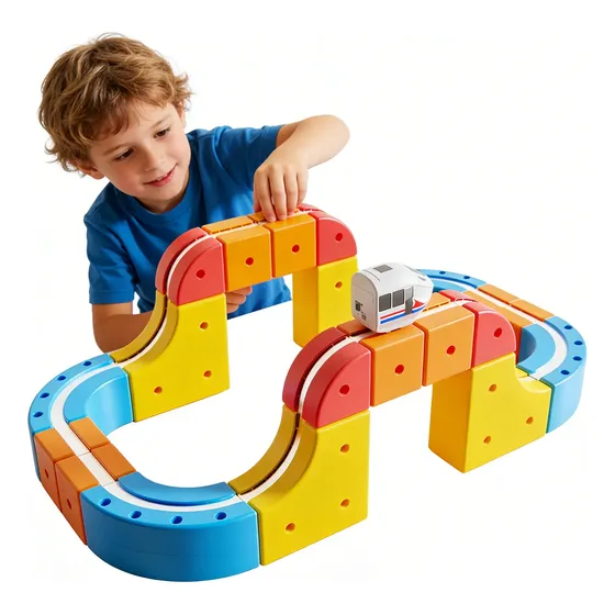Blocos Magnéticos Trilho Trem Brinquedo Educativo Infantil