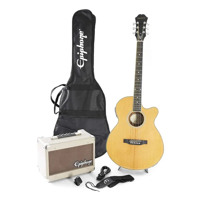 Guitarra Electroacústica Metal - Pack De Accesorios Epiphone Marrón Claro Diestro Palisandro