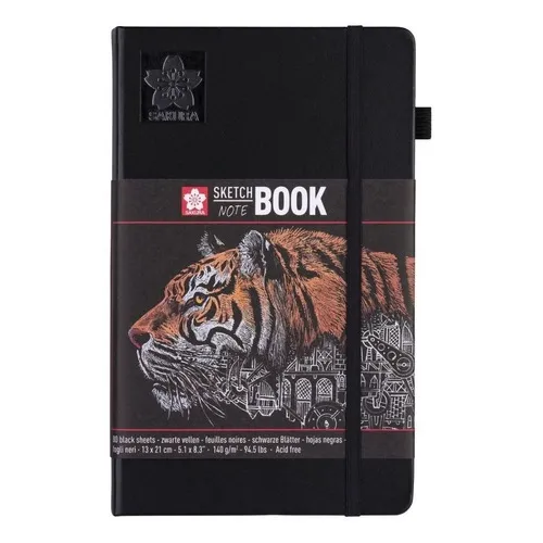  Sakura Sketchbook Sketch Note Book 80 hojas  hojas negras 1 materias unidad x 1 21cm x 13cm color negro