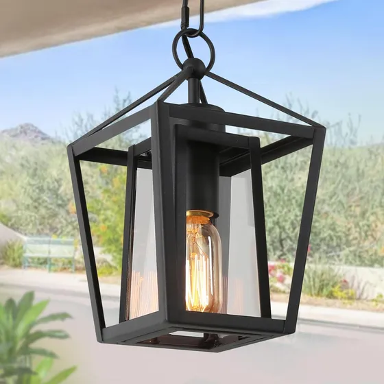 Uolfin Lampara Colgante Exterior Ajustable 1 Luz Porche Casa