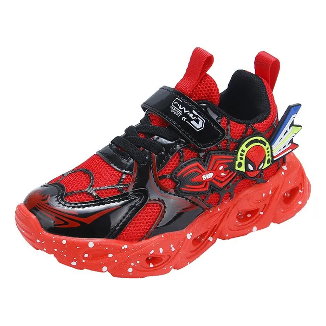 Zapatos De Tenis Para Niños Superhéroe Spiderman Con Luz Led