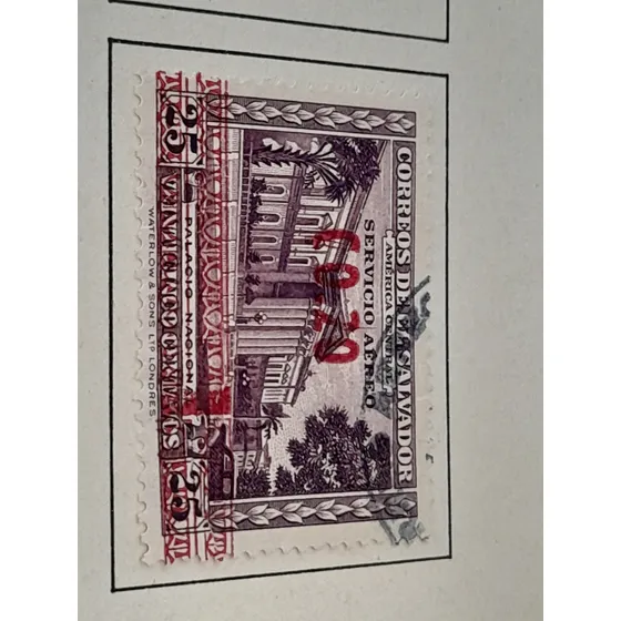 Estampilla El Salvador    Palacio Nacional 6000 A3