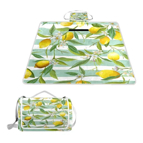 Naanle Verano Limon Raya Flor Manta Picnic Al Aire Ultima