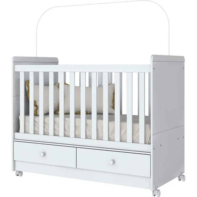 Berço Mini Cama Com 2 Gavetas Linha Aquarela Henn