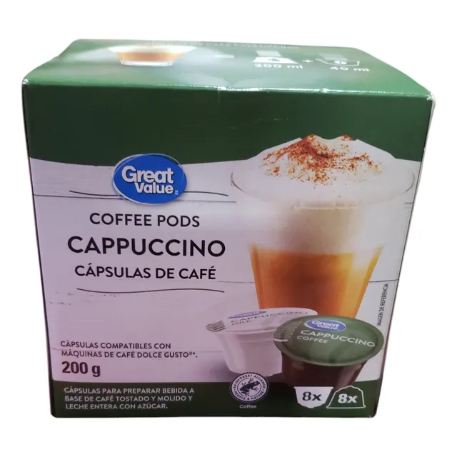 Capsulas De Cafe Capuccino 200g Great Value