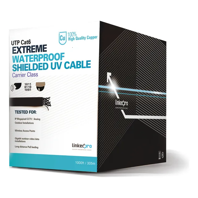 Linkedpro Pro-cat-6-ext-lite Par Trenzado Utp Bobina Negro 3