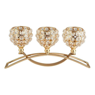 Portavelas De Cristal Con 3 Brazos Centros De Mesa Portavelas De Cristal Con 3 Brazos Centros De Mesa