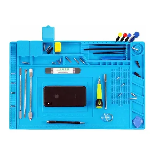 Manta Antiestatica Soldar Y Reparar Electr Silicona Gamaleds 30 Cm X 45 Cm 500 °c Celular Color Celeste