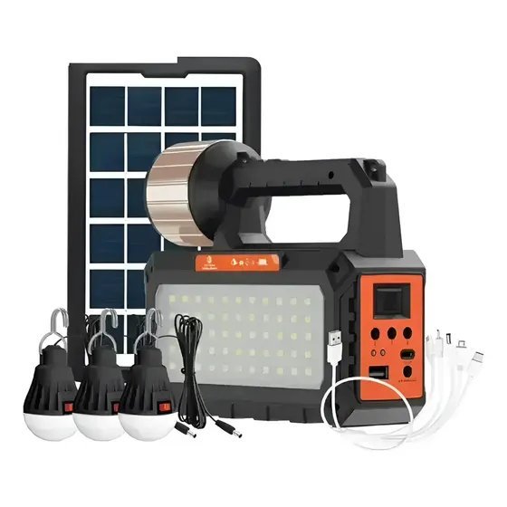 Kit Emergencia Energía Radio Solar Multiusos Ampolletas Linterna Usb | Cuotas sin interés