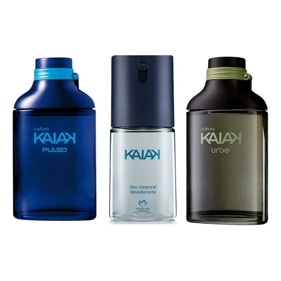 Natura Kaiak Pulso + Kaiak Urbe + Kaiak Classico Deo Colônia Masculino 3 Unidades 100ml