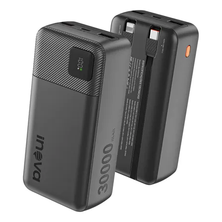 Carregador Portátil Power Bank Turbo Inova 30000mah Pd 22.5w Preto