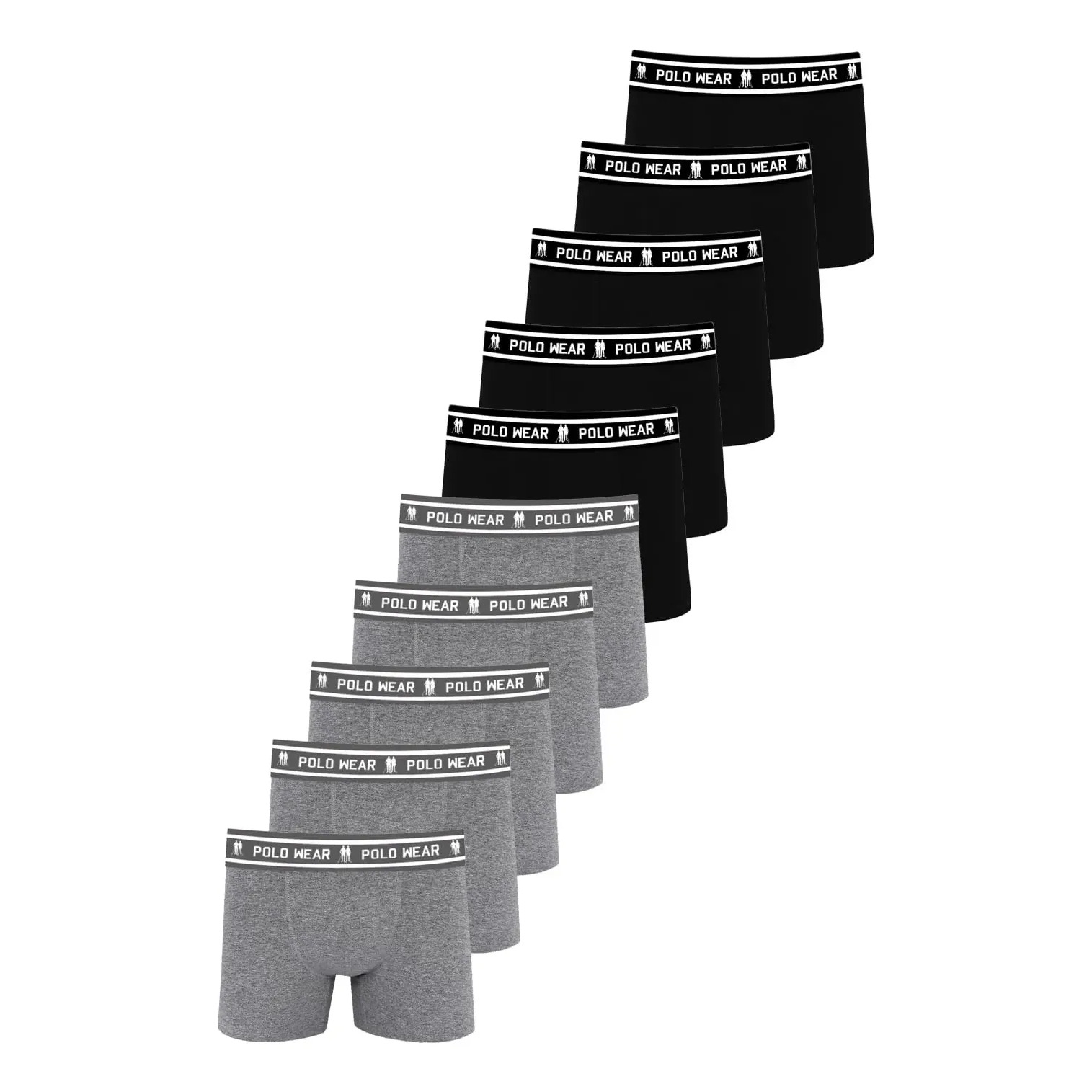 Kit 10 Cuecas Boxer Algodão Polo Wear Sortido