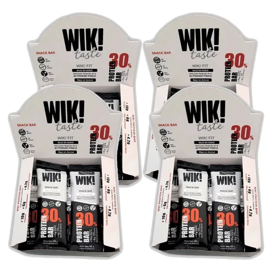 4 Cajas Barra Cereal Wik Taste Fit Proteinas Sin Tacc Vegano