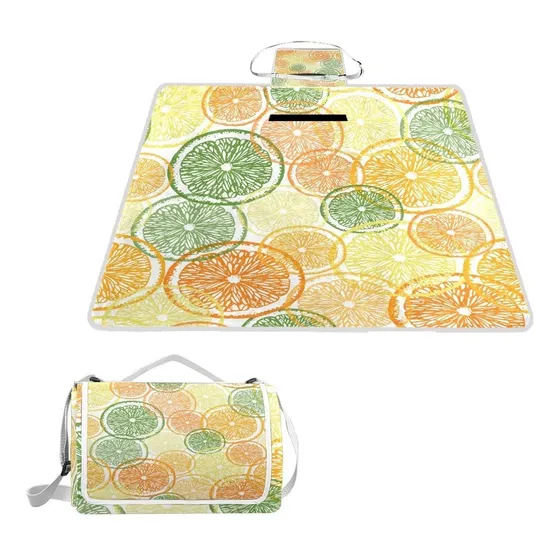 Naanle Verano Colorido Limon Fruta Manta Picnic Al Aire Agua